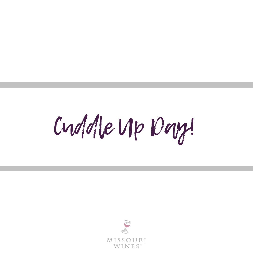 MissouriWines's tweet photo. Today is National Cuddle Up Day! Feel free to grab your favorite bottle of #MOwine and cuddle up on the couch while enjoying your favorite book or movie! #MissouriWine #SipLocal https://t.co/767eLjfZUC