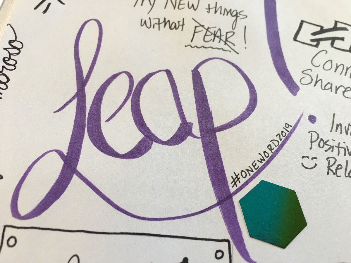 lauralizzer's tweet photo. My #OneWord2019 is: LEAP! I hope it inspires me to leave fear behind, create, connect, experiment, and share. #failtastic #fracasombroso https://t.co/3kYtYYqGQ8