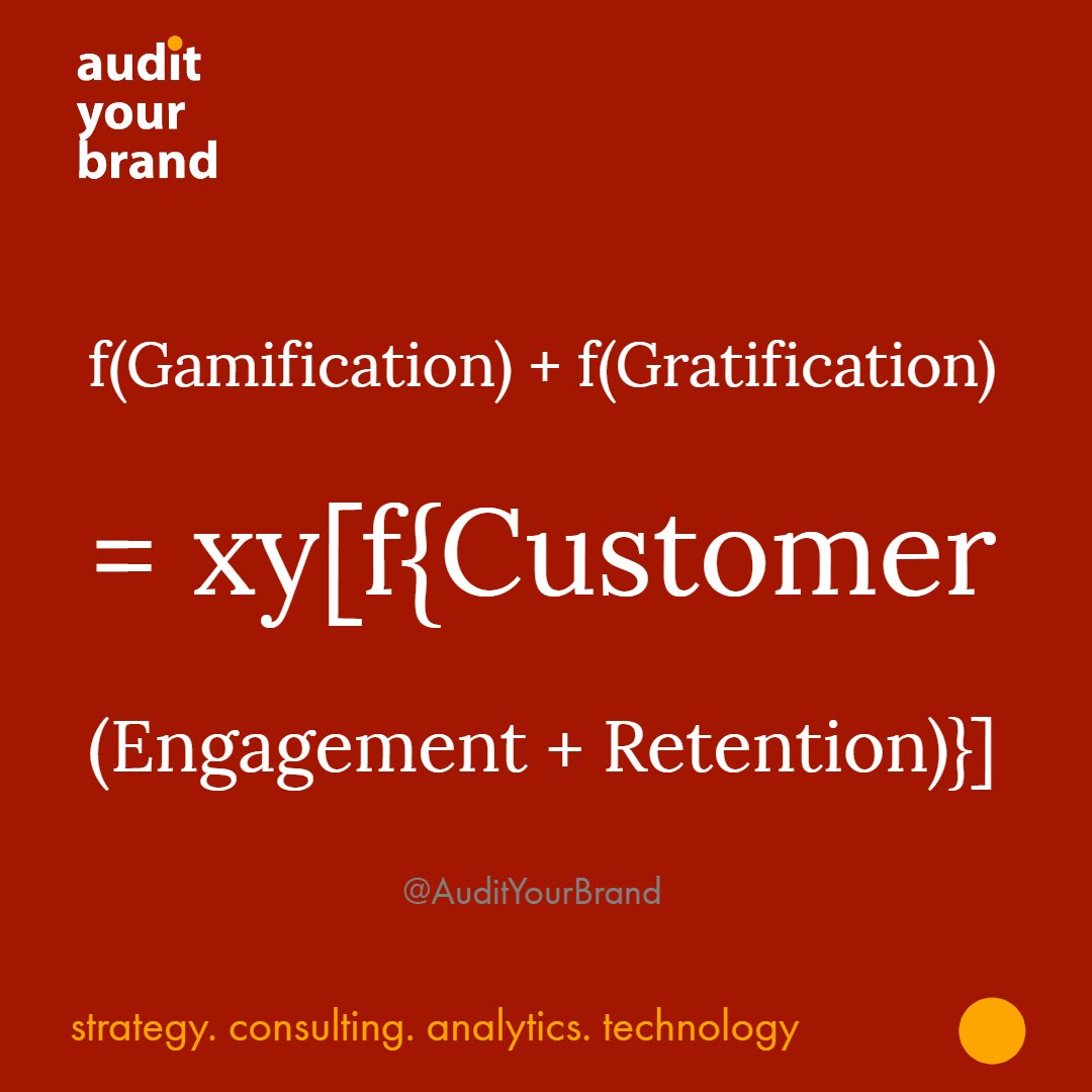 AuditYourBrand's tweet photo. #DigitalMaths: Customer Retention &amp; Engagement needs #Motivation #Emotion. How about #GAMIFICATION + #GRATIFICATION ? 

Let's Do Digital Together! 

.#DigitalStrategy #DigitalConsulting #DigitalMaturity #DigitalSuccess #DigitalJourney #CustomerExperience #CustomerEngagement https://t.co/eOggKoQhYZ