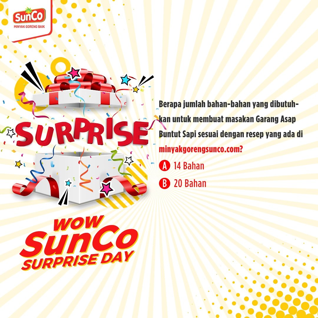 SunCo_ID's tweet photo. Mau voucher belanja 200.000 rupiah? Yuk, Jawab pertanyaan periode Januari berikut ini dengan cepat dan tepat ya! Siapa tahu kamu salah satu yang beruntung. Untuk mekanisme #SunCoSurpriseDay kamu bisa cek di link berikut ini: https://t.co/TuHPucqLtQ https://t.co/E2sImlaEhX