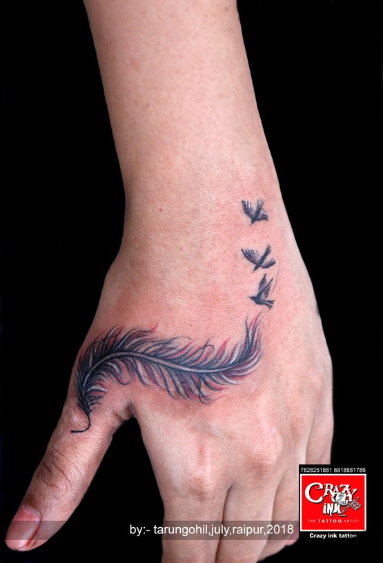 Flying Bird Tattoo Foot