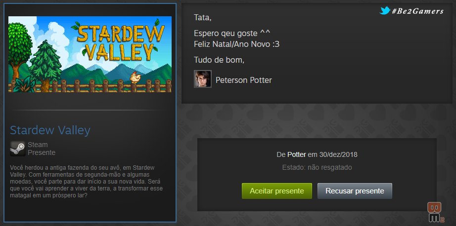 be2gamers's tweet photo. 🤔 Começando o ano de 2019 COMO? Colhendo o que plantamos. Muito obrigada pelo presente @PetersonPotter! É sempre bem vindo um jogo de #RPG com muita pescaria. 🐟🐟🐟 
#Be2Gamers #CanalBe2Gamers #StardewValley #EricBarone #Steam #Feliz2019 https://t.co/weSrcP8EIA