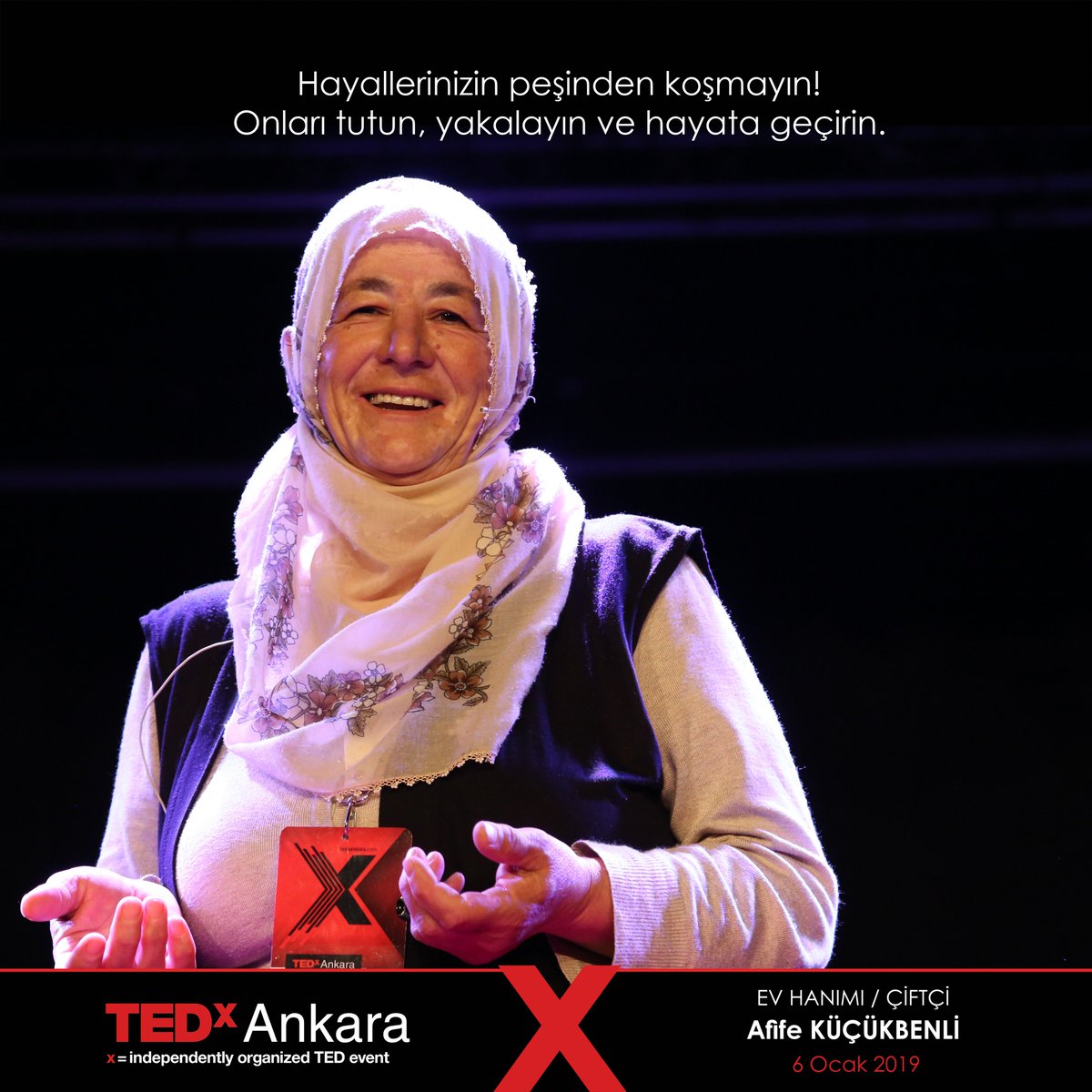 "Hayallerinizin peşinden koşmayın! Onları tutun, yakalayın ve hayata geçirin."

#TEDxAnkara #CikisYolu #WayOut <a href="/TEDx/">TEDx</a>