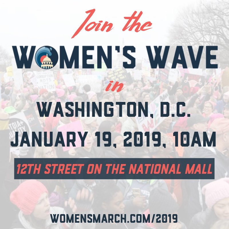 womensmarch's tweet photo. Don’t sit this one out: Join the #WomensWave on January 19th in DC on the National Mall. 

10:00am. Women rise up. 
https://t.co/Di6LqQQJfL https://t.co/oscdbeLXzP
