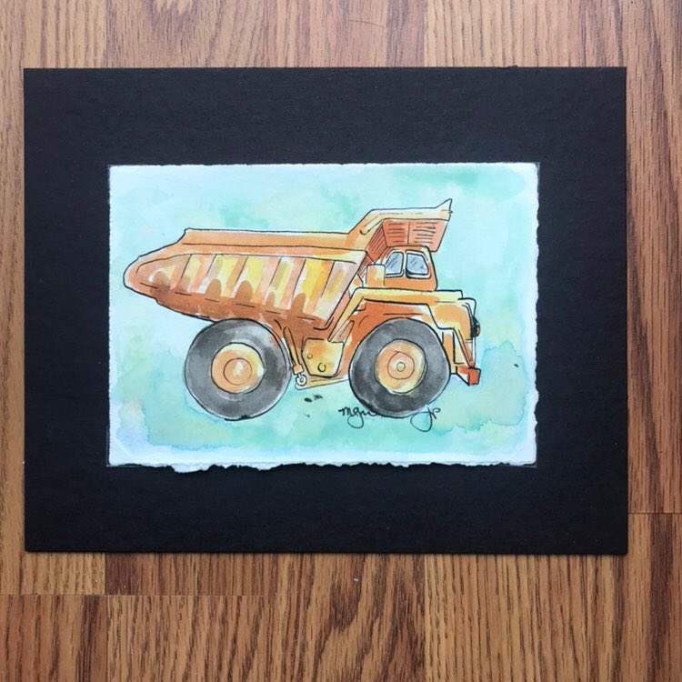 tinybarnstudio's tweet photo. Finally getting some original art work in our Etsy store!  #etsy #art #painting #dumptruck #childsroom #truck https://t.co/XV04gc309C https://t.co/Os6WH2ttKC