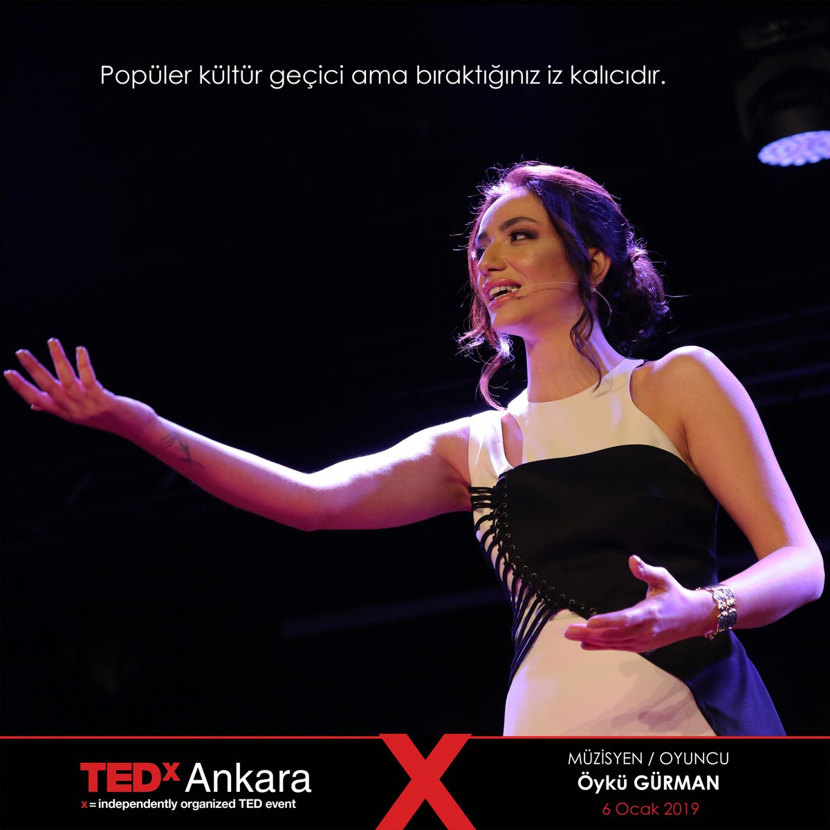 "Popüler kültür geçici ama bıraktığınız iz kalıcıdır."

#TEDxAnkara #CikisYolu #WayOut <a href="/TEDx/">TEDx</a>