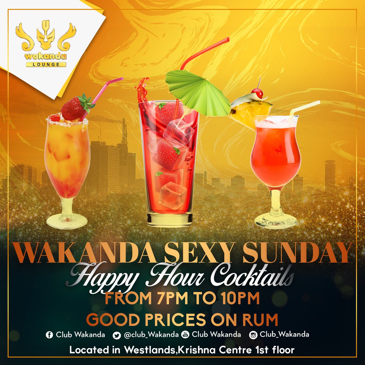 Club_Wakanda's tweet photo. Wakanda Sexy Sunday
Happy Hour Cocktails from 7pm -10pm
Good prices on Rum
#ClubWakandaWestlands
#ClubNiWakanda https://t.co/D78fpaxSlG