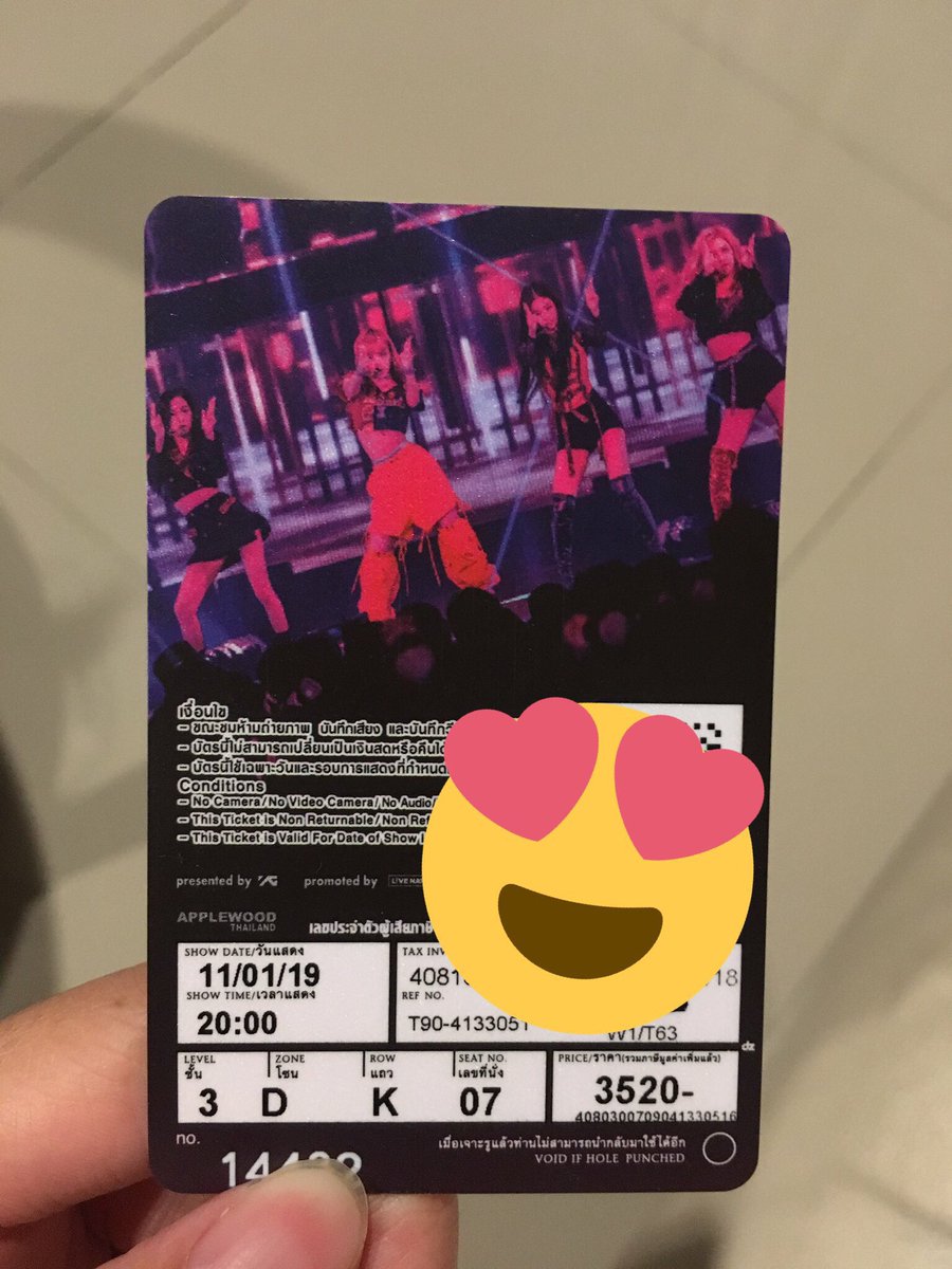rrabbittttt's tweet photo. **ไม่อัพ** ขายบัตรราคาตามหน้าบัตรเลยค่ะ โซนD แถวK 3520บาทค่ะ นัดรับได้เลยแลกเป็นบัตรแข็งแล้วค่ะ *วิวดีมากๆเลยน้าาเห็นเวทีใกล้มากค้าา นัดรับได้ที่เซนแจ้ง เซนลาด ฟิวเจอร์ ค้าา #BLACKPINK2019INYOURAREAINBKK #BLACKPINK2019INYOURAREATOURinBKK #ขายบัตรblackpink  #ขายบัตรคอนblackpink https://t.co/7jfKkKCDny