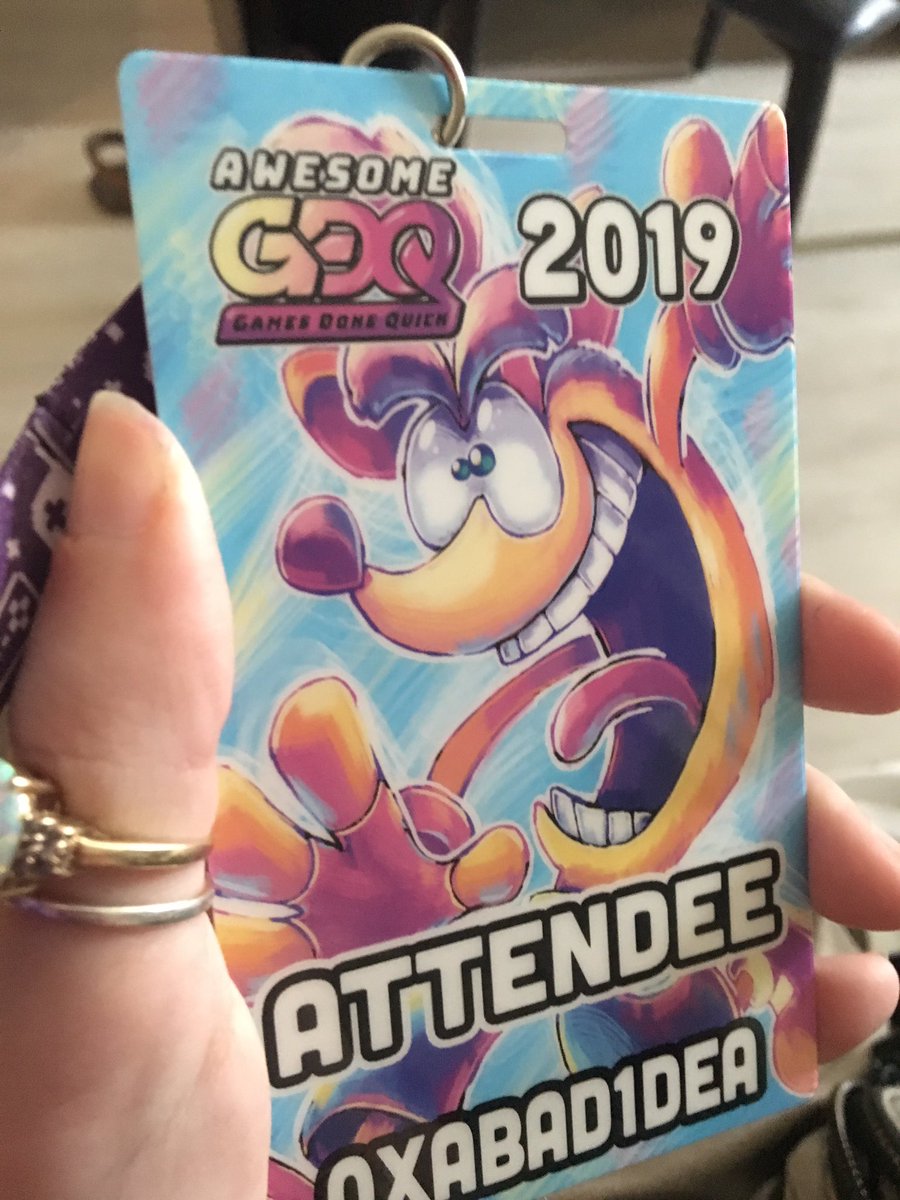Photo of my badge which has 0xabad1dea printed on it