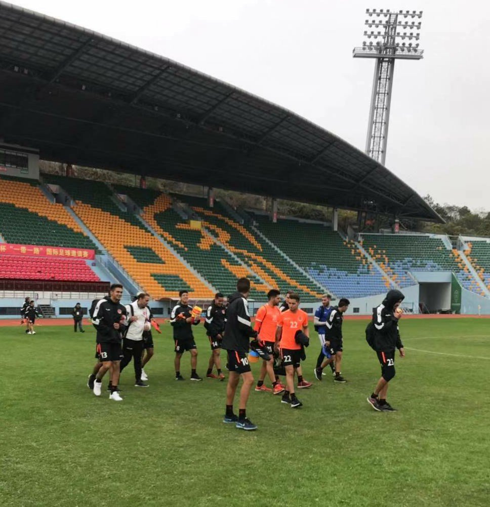 southern_fc's tweet photo. Southern Cone FC, players and staff made the field recognition at Meixien Techand`s Stadium and a light training on the pitch https://t.co/0dyYaBrJjz
