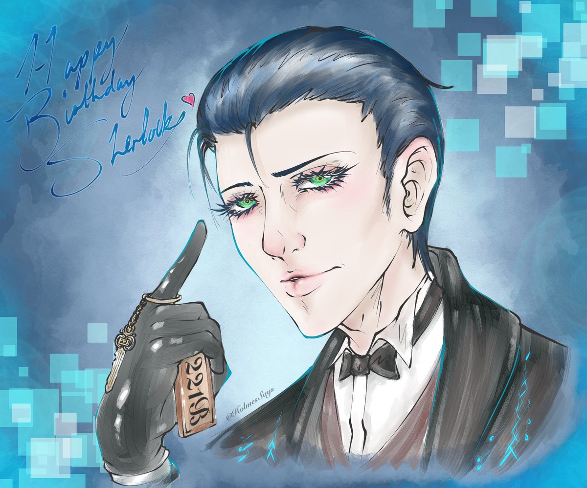 //I don't often draw here but considering it's Sherlock Holmes's birthday today I couldn't resist.

🔎Happy Birthday Detective🔍