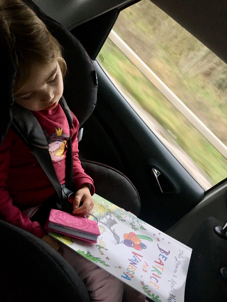 Chadwallabang's tweet photo. @LeverArtGallery - sign of a good trip ! She loves her new John Yeoman / Quentin Blake book. There were lots of good stories by Yeoman  I’d never seen before. https://t.co/CGBV9PDxfm