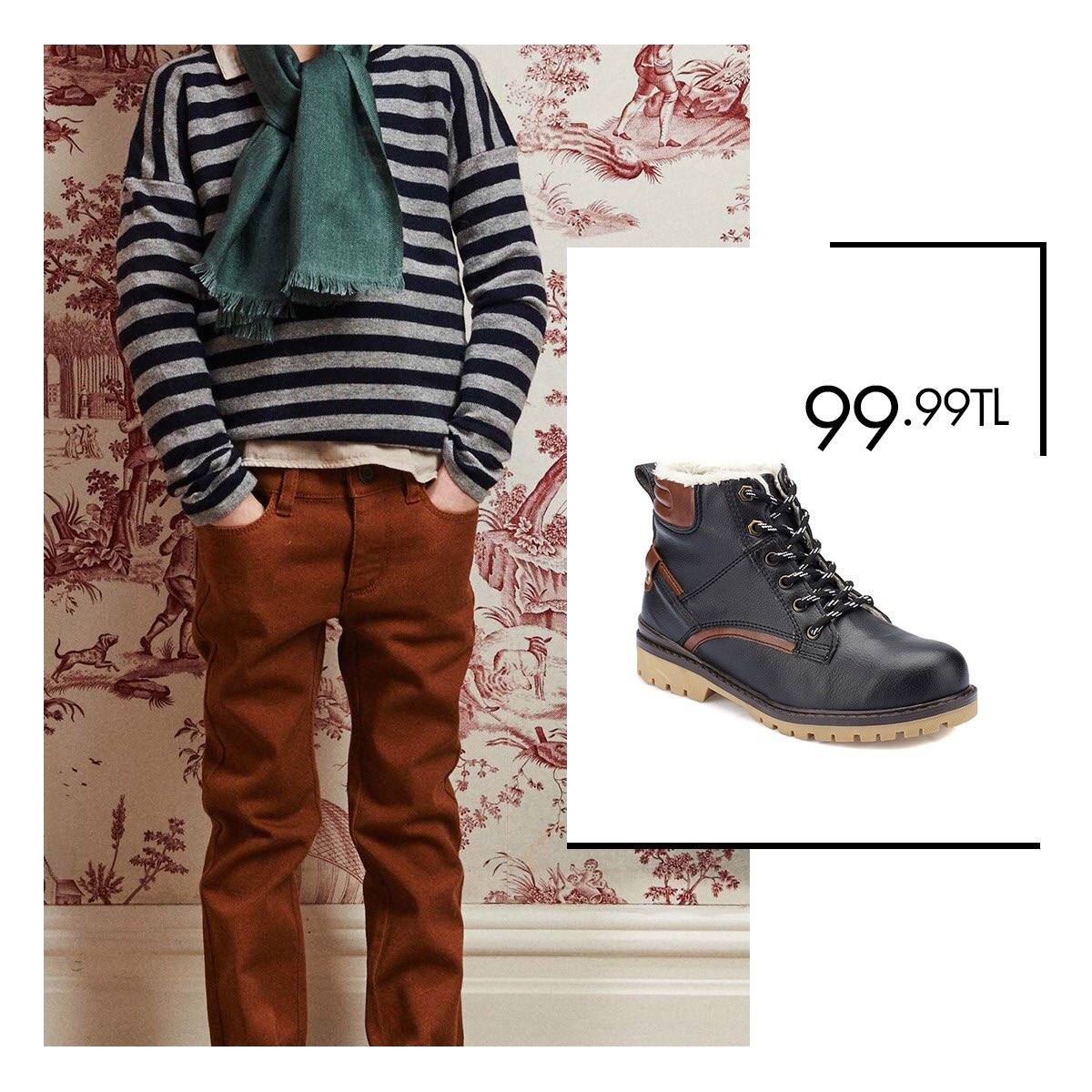 İçi tüylü botlarla sevimli miniklerin adımlarına sıcacık dokunuşlar katın. Siyah Erkek Çocuk Bot 36-39 Numara 99,99 TL 🔎 100331521 http://bit.ly/2LUESsL