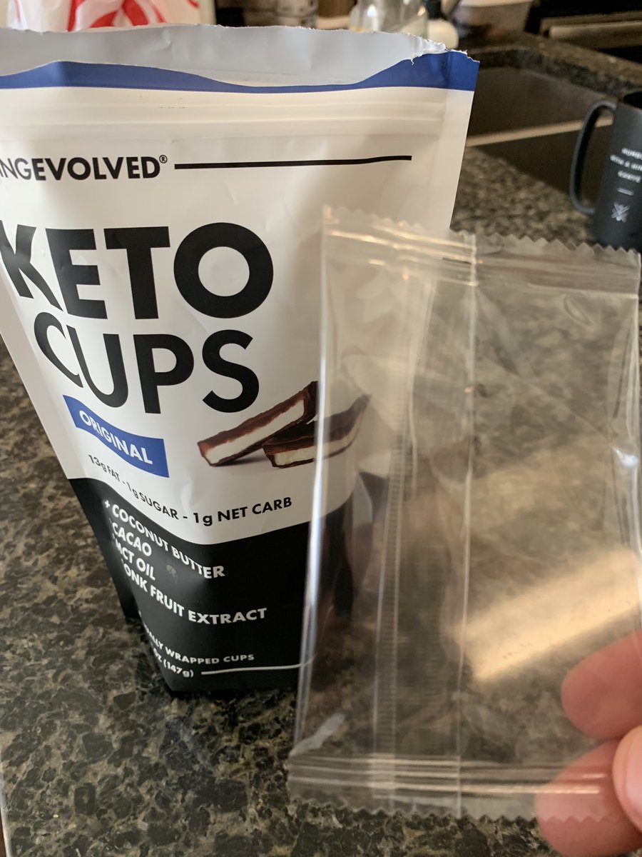 OrthoFIX's tweet photo. @eatingevolved paid my $11 for my bag of 7 keto cups and only got 6 with an empty wrapper! What gives? I love these things too much to be met with this surprise! https://t.co/CZLqJ1Wpfd