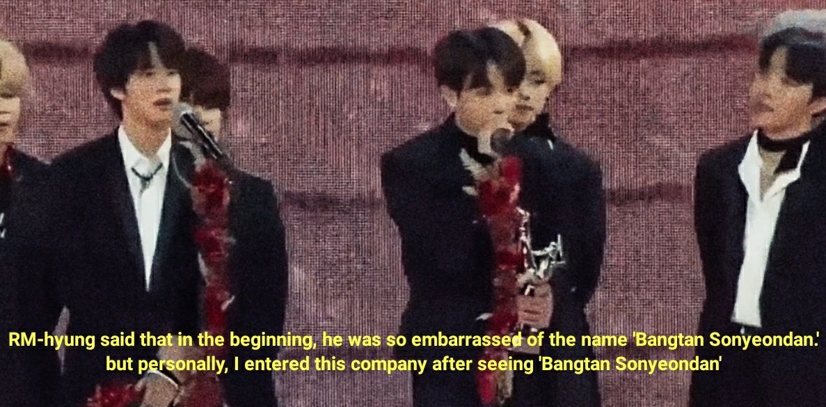 bangtanstills's tweet photo. JK's speech: "after seeing Bangtan Sonyeondan, I am very proud of our team's name" https://t.co/ehaLdsJiS5
