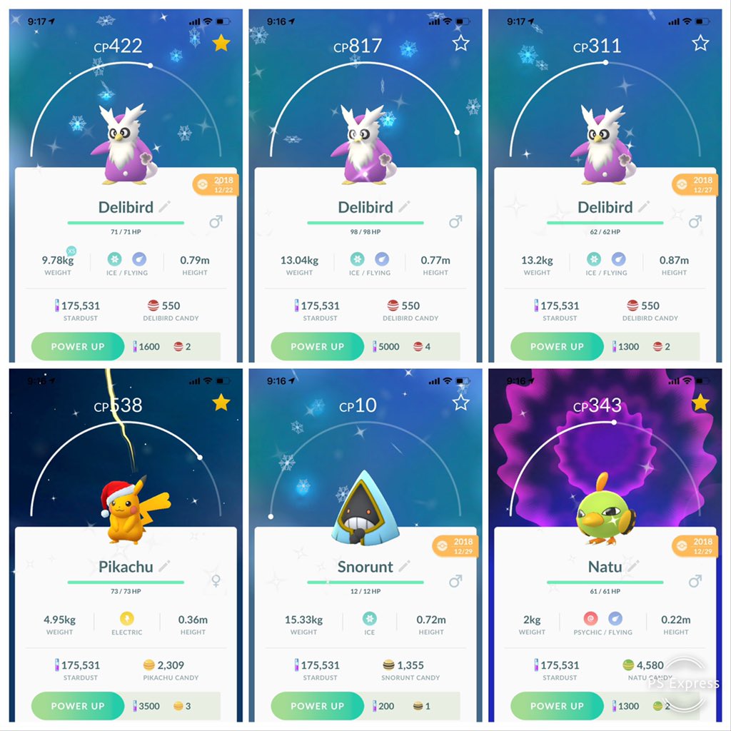 GymLeaderMV's tweet photo. I am trying to get shiny Gastly but no luck yet. However, I got #Natu x 2, #Deliberd x 3, #Pikachu with hat, #Snorunt x 2, #Misdreavus, #Magby, #Azurill, #Bulbasaur and #HoOh within a month. So I am pretty happy with my luck. #PokemonGo #ShinyHype #ShinyHunt https://t.co/HdRWgUYPp1