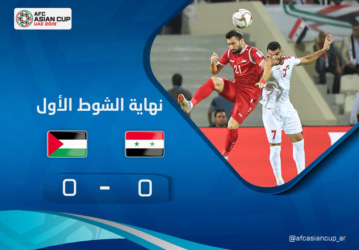 afcasiancup_ar's tweet photo. ⏱️نهاية الشوط الأول:

التعادل السلبي يسيطر على نتيجة الشوط الأول من لقاء الأشقاء 🤝🇸🇾🇵🇸.. توقعاتكم للشوط الثاني؟ 🤔
#سوريا_فلسطين #كأس_آسيا2019 https://t.co/YqC2QvvT8V