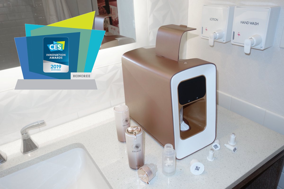 For the second year in a row, Emuage is a CES 2019 Innovation Awards Honoree in the category "Home appliances"! We are thrilled to present today the pre-industrial version at CES Unveiled, Mandalay Bay, Las Vegas! #Innovationawards #CES2019  #CESunveiled #cosmetics #BeautyTech