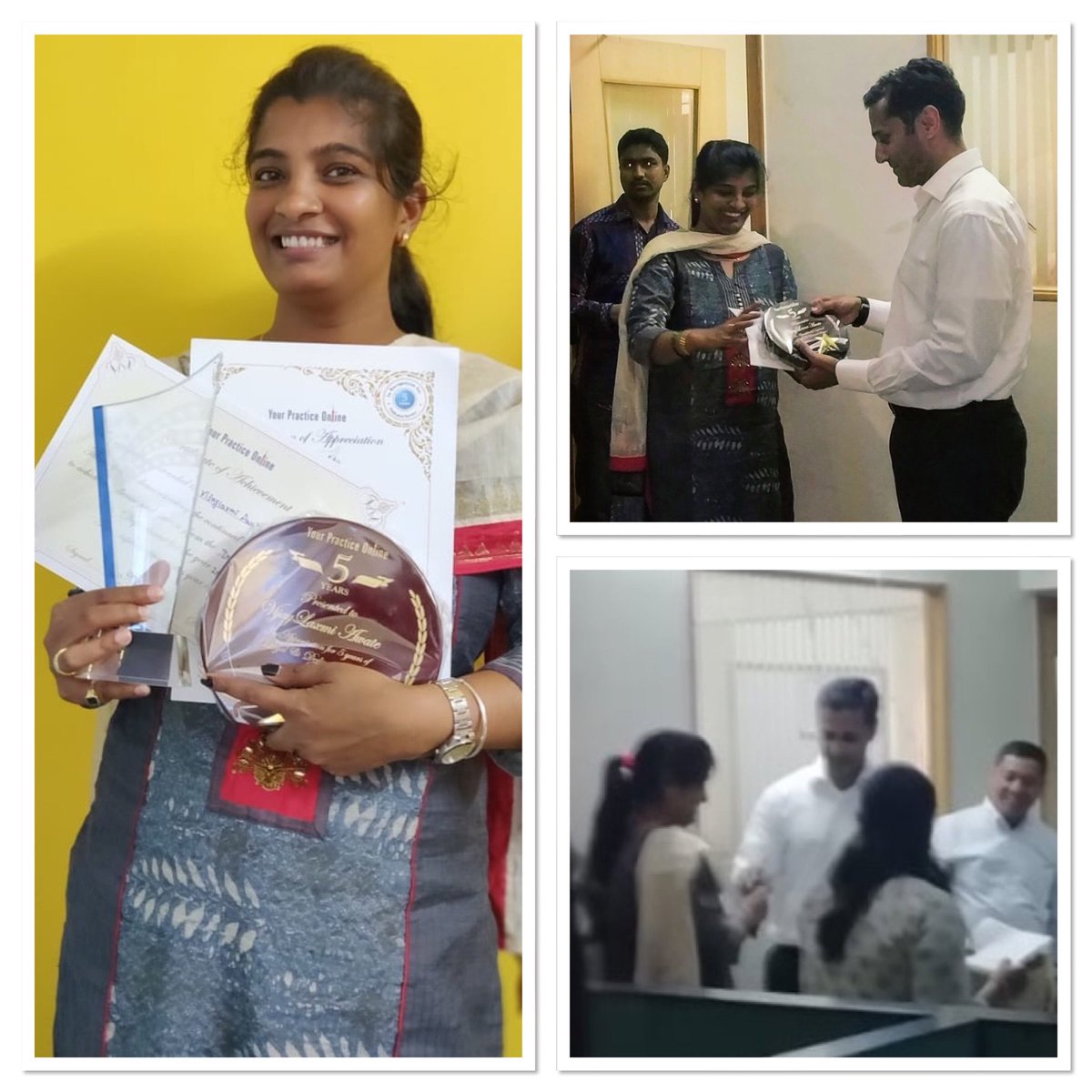 VijaylaxmiAwate's tweet photo. Most happiest moment when our work recognised and AWARDED!

#bestperformanceoftheyear #bestprogram #webdeveloper  #5year #ypo #recognition #happyprogrammer #womenintech  #WomenWhoCode #happycoder https://t.co/SLkviy5FU2