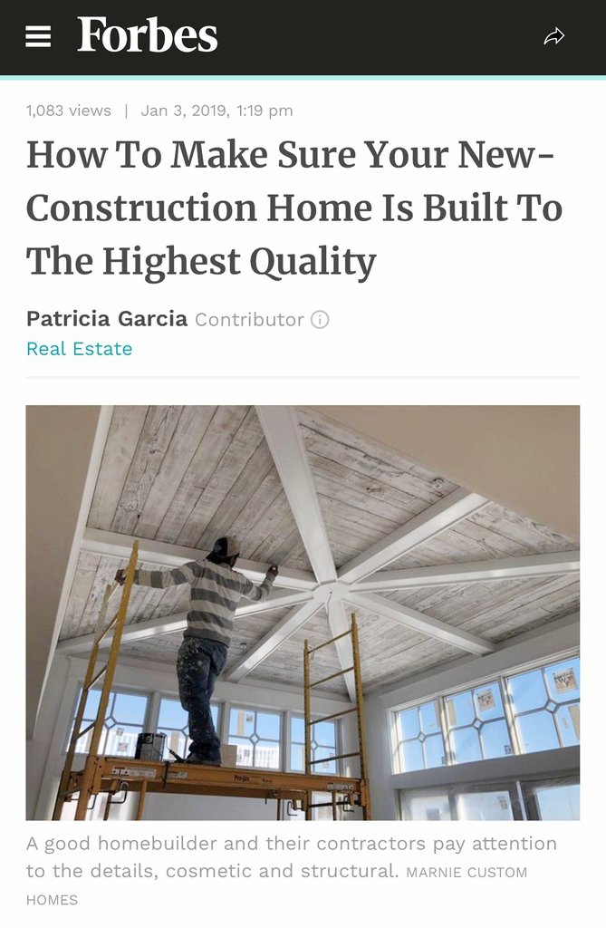 marnieoursler's tweet photo. 📰Honored to be featured in Forbes! 🗞️

Check out my advice on 'How to Make Sure Your New Construction Home is Built to The Highest Quality.'

https://t.co/LEdMNSY4Uy https://t.co/1AqHJ8e5bB