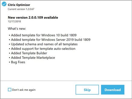tinytodd's tweet image. Great News! Citrix Optimizer v2 is out! Now with Template Builder,
Added Template Marketplace, templates for Windows 10 build 1809 and Windows Server 2019 build 1809 and more! #CitrixTechBytes bit.ly/2QrRh7O