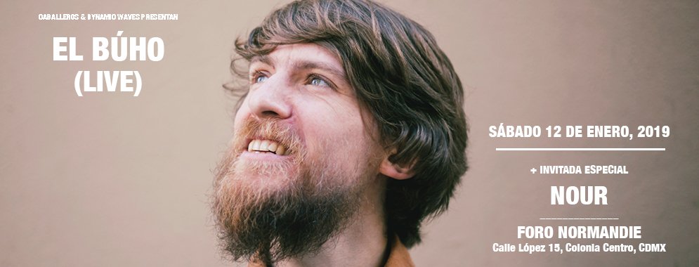 Los boletos para El Búho (LIVE) + Nour el próximo 12 de enero están por acabarse.

No te pierdas la oportunidad de poder ver el regreso de Robin Perkins a la Ciudad de México.

Tickets: el-buho-live.boletia.com

#DynamicWavesXCaballeros