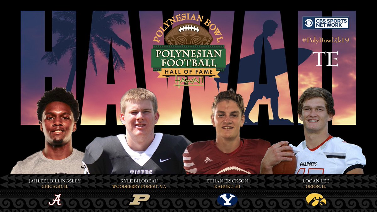 2019 POLYNESIAN BOWL ALL-STARS 🌴 T I G H T E N D S 🤙🏽 @JahleelKnowsss @kylebugb @e_erickson87 @LoganLee45