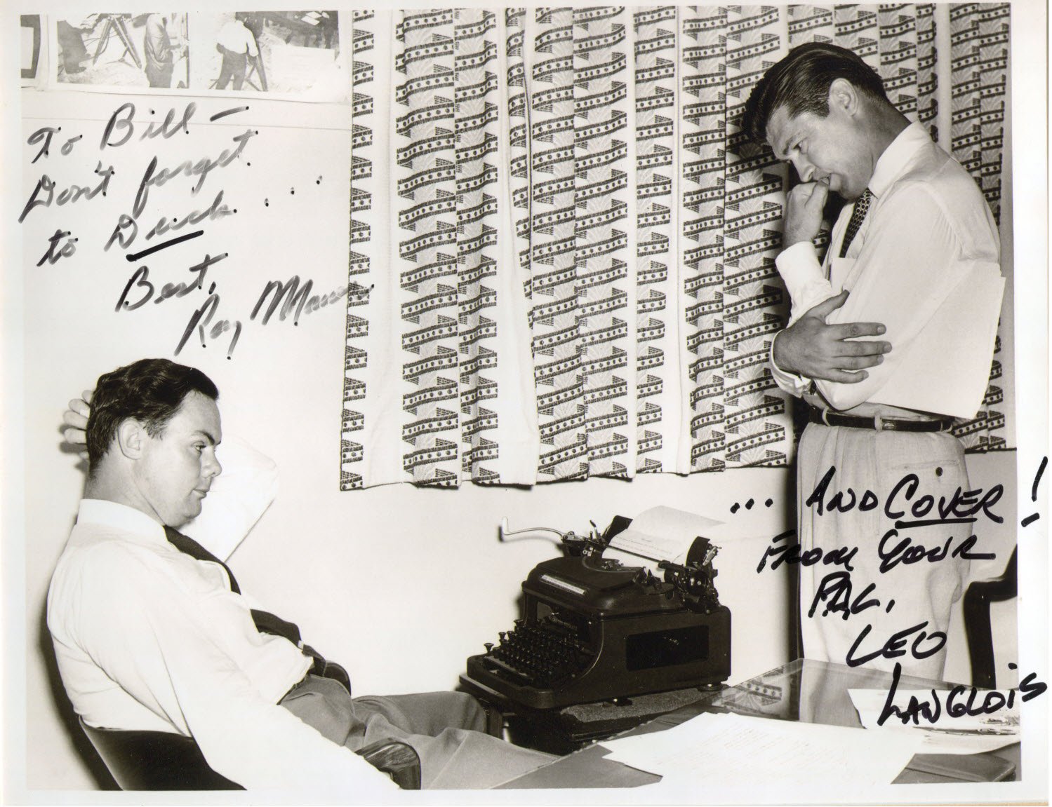 A belated happy birthday to my friend, the \"Duck and Cover\" screenwriter Ray J. Mauer (1/2/1917 - 2/15/2006). 
