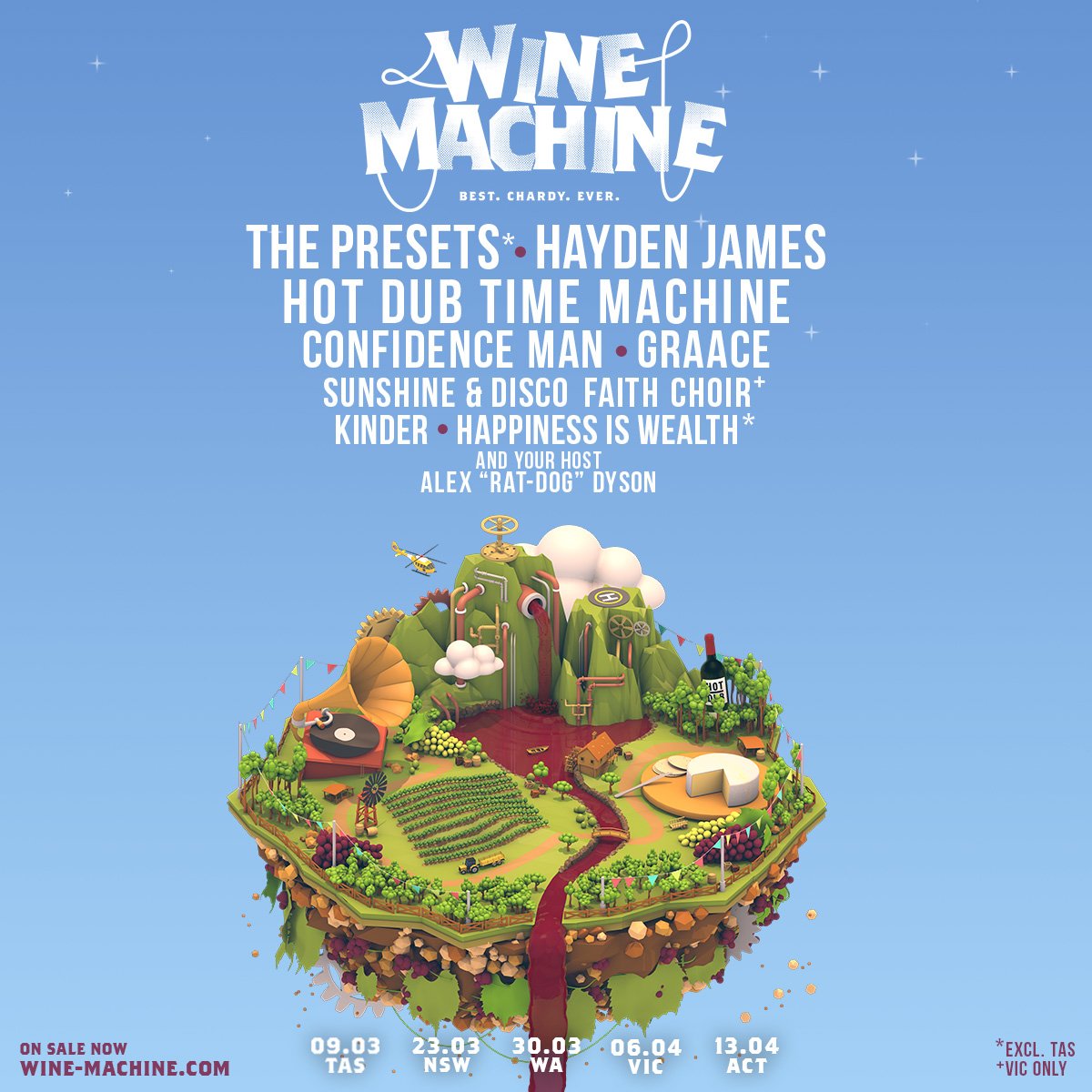 ThePresets's tweet photo. #WineMachine here we come 🍷🍇 Tickets on sale now via https://t.co/ncCOUhQqzV #bestchardyever https://t.co/MoRTXvyIQJ