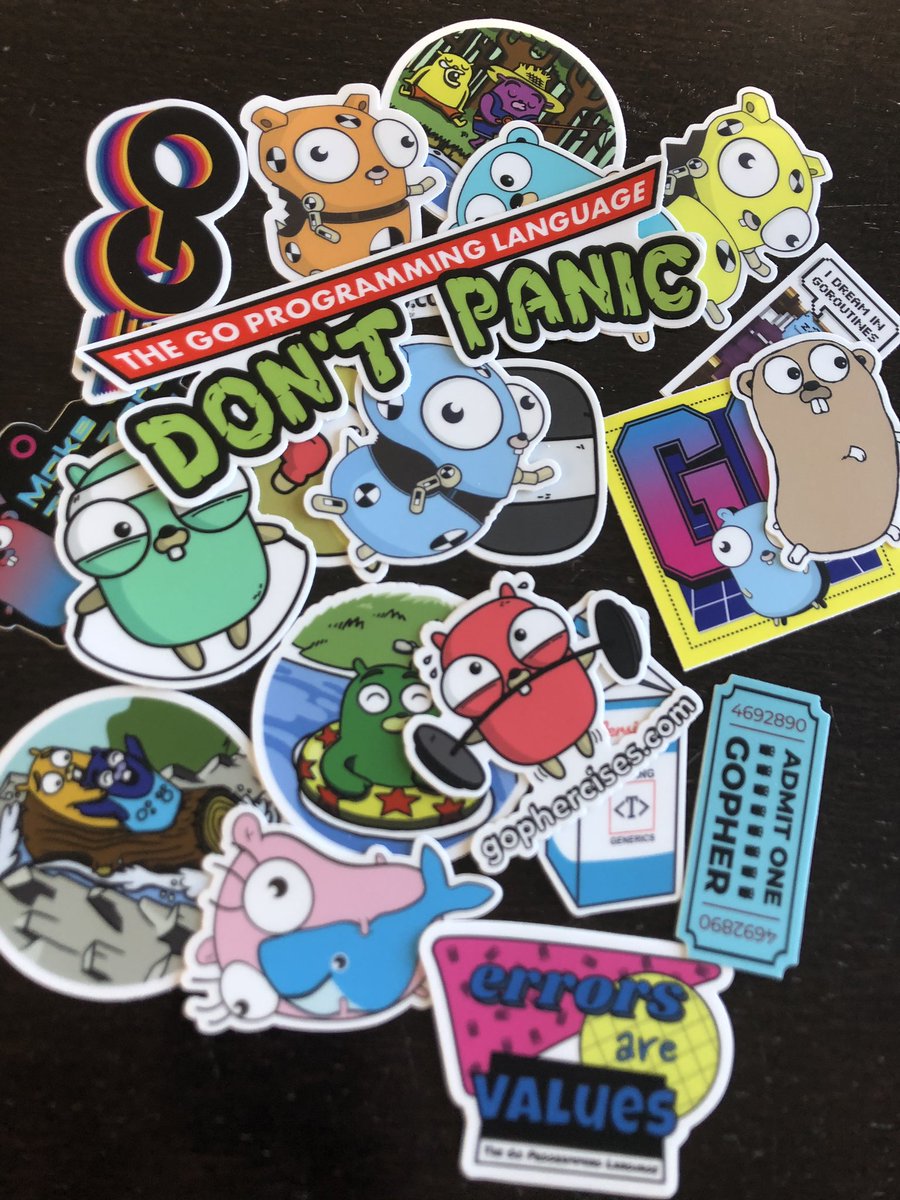 carlisia's tweet image. When @joncalhoun sends you a ton of adorable stickers! #gopherfriends #golang

Btw, go checkout his free @gophercises