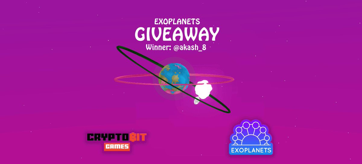 Thank you to all who participated in the <a href="/ExoPlanetsIO/">ExoPlanets</a> giveaway! so many creative names! BUT! there can only be one winner! And the winner of this premium planet is! ....... <a href="/akash_8/">Akii</a> ! congrats! contact us to claim your prize!