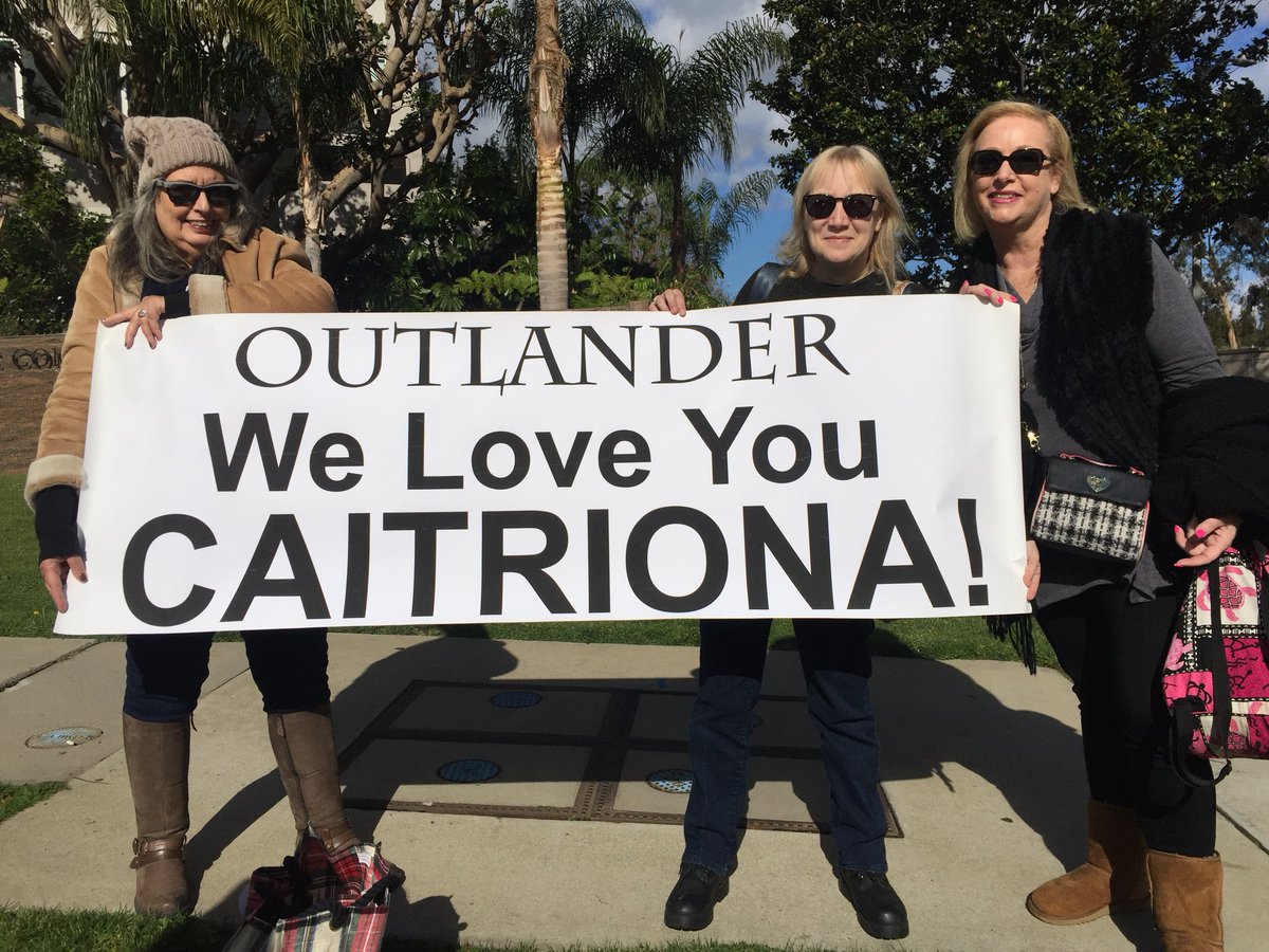 Hey @caitrionambalfe your street cheering team has arrived. Our Uber guy has his story of the day and promised to watch @Outlander_STARZ 😂. 4th year cheering for you hope it’s a win. #legends #fanswithaplan @SoCalEdition