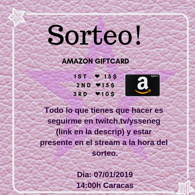 Ysseneg's tweet photo. ESmañana el sorteo de 3 amazon giftcard https://t.co/CotlonSi03 <3 https://t.co/S8x6mcDH5t