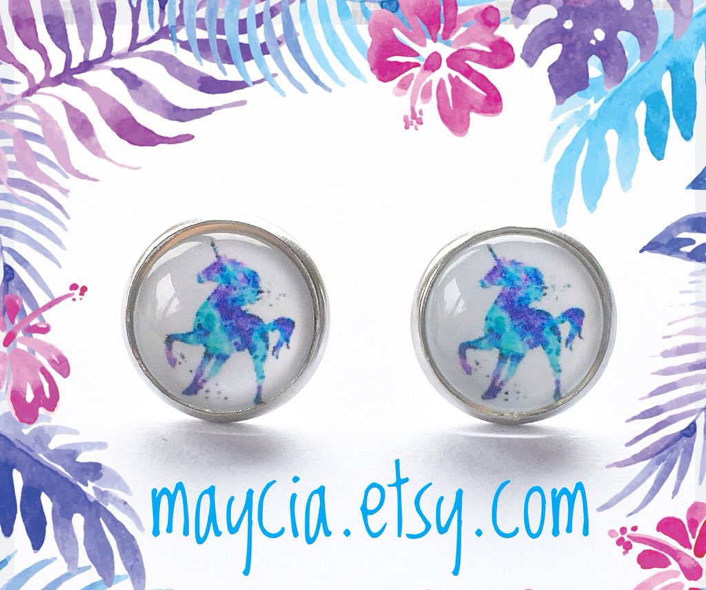 Mayciacrafts's tweet photo. Now available #unicorn #handmadejewellery #earrings https://t.co/4zIpsR7QET