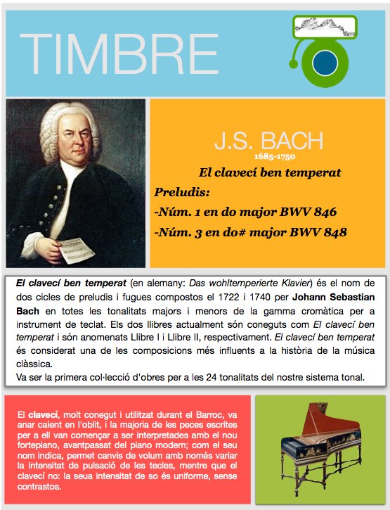 musicaiescc's tweet photo. Comencem l'any al #timbreIESCC de l'@iesccalaquas amb Bach demostrant que un instrument afinat segons l'escala temperada (la distància entre cada parell de notes és sempre la mateixa) pot interpretar una peça en totes les tonalitats possibles sense necessitat de reafinar-lo🔊🎶 https://t.co/6W0pXV6VC5