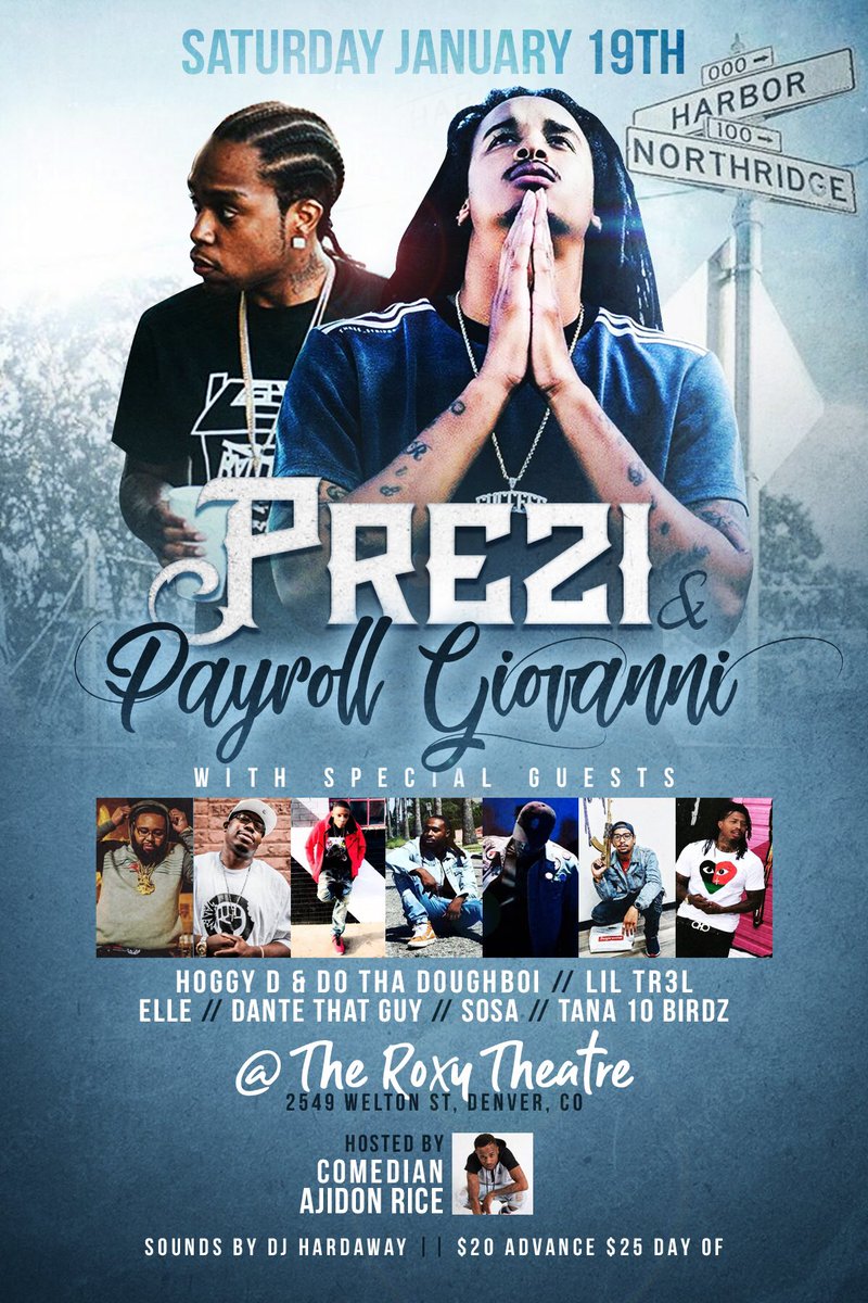 Bxtch0_0's tweet image. 🚨🗣SHOW ALERT‼️🚨
————————————————
@prezi &amp;amp; @payroll_giovanni live in #denvercolorado ‼️ Also Performing @hoggyd402  @dantethatguy  @livelove_elle  @tana10birdz  @liltr3l  @dothadoughboi  &amp;amp; @elsosababy  
HOSTED BY @ajidon  
#DenverTwitter
