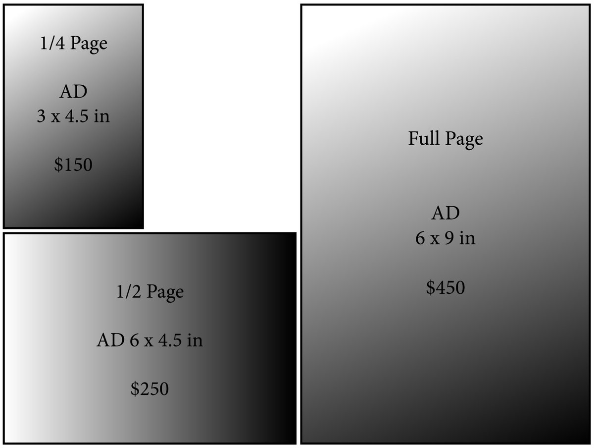Do you want to promote your business or cultural project to our Chicago Art community? 
GWC is publishing a new Quarterly Art Guide (Jan- Marc 2019)
check out these ad rates
format 6 x 9 inches (12-16 pages)
+5000 copies distributed for FREE