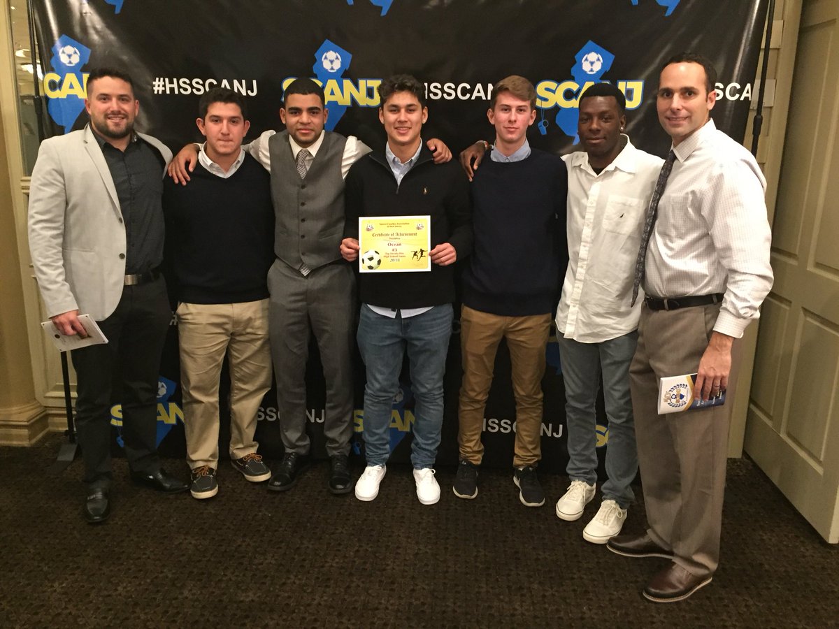 OTSpartanSoccer's tweet photo. Great way to end the soccer season at the SCANJ All-State Banquet. 6 players represented as all-state players. Spartans with the #3 top public school in state. #statechamps #4for4 #3instate #family https://t.co/w3xCwUe9AX