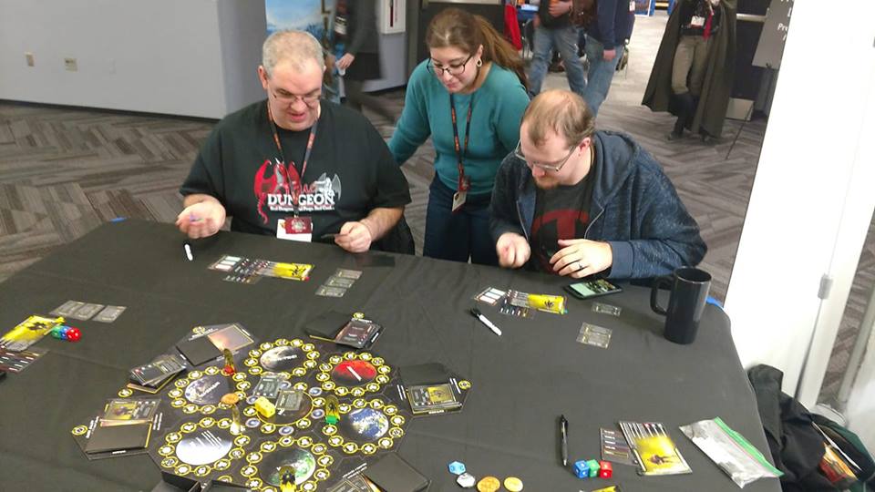 2simpletons's tweet image. We also had a lot of walk-ups in the open gaming area at @GameholeCon 2018.  Some of 2017's bounty hunters returned to see what was new.  And @TheCarpeDM, @TheAngryGM, and @thetinyGM got into an epic battle!  #galacticinfamy