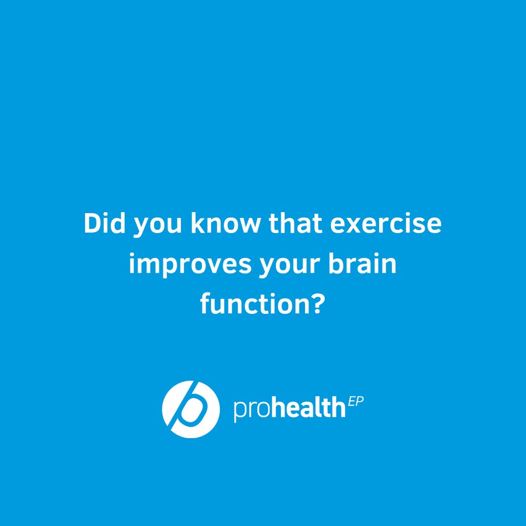 ProHealthExerc1's tweet image. Firstly, exercise increases the blood flow to the brain and therefore more essential nutrients for the brain like oxygen and glucose are delivered. Secondly, exercise stimulates the release of the BDNF neurotransmitter which fuels your brain's mental activity. 🧠💪🏼💡