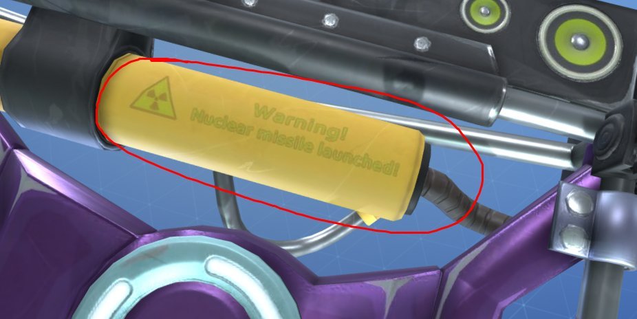 Shiina on Twitter: "If you look closely at the Equalizer Glider, you can see a warning on it. "Warning! Nuclear missile launched!" This message could be important in the future of