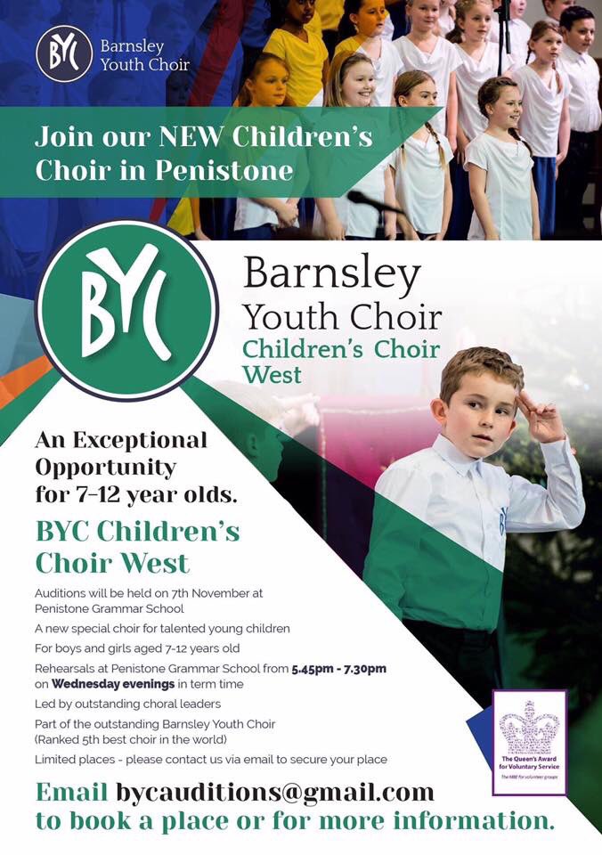 BarnsleyChoir's tweet photo. We are recruiting for our 3 Children's Choirs (7-12yrs) @BYCChildrenWEST @BYCChildrenEAST @bycchildrens at @horizon_cc , @PGSALC and @The_Dearne_ALC Join a world class organsisation with exceptional leaders! Email bycauditions@gmail.com 
#barnsleyisbrill #barnsleyhour https://t.co/gLNgM1VOHt