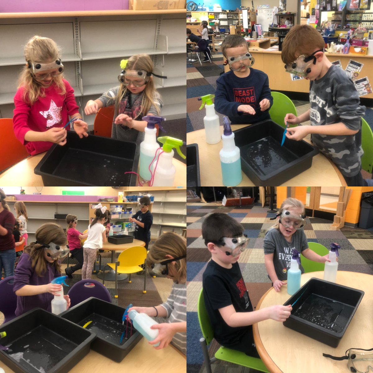 akbwls's tweet photo. Learning about environmental engineers. Ss trying to clean oil off of bird feathers after oil spill. #inspireandguide https://t.co/vBNwUBTUqR