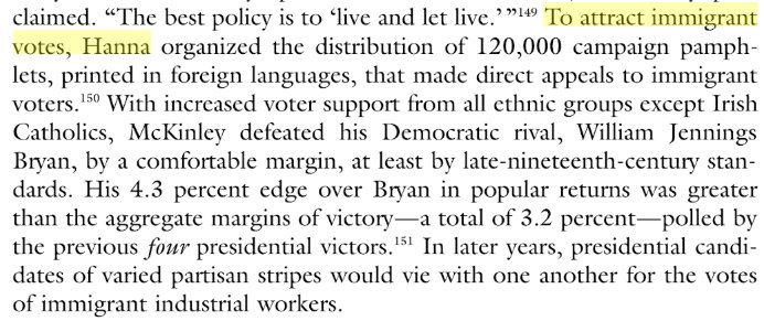 6/What did the Dems' opponents do in response? Did they embrace Trump-like figures and cut off immigration?No! They courted immigrant votes themselves! Sometimes with great success.