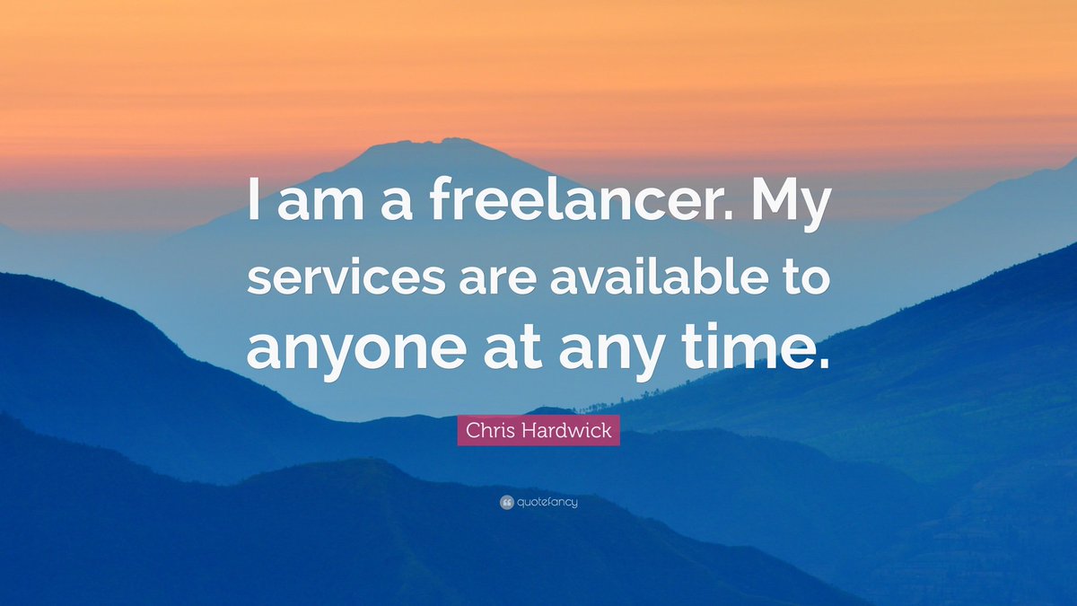 FreelanceJobs6's tweet photo. “Being a freelancer is one of the best jobs in the world. You get to set your own hours, work from wherever you like, and choose your own clients.”
#freelancejobs#workathome#sales#customerservice# https://t.co/TtdjAEQIoW