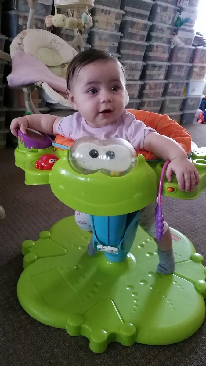 shona_ashman's tweet photo. We got this out of storage 4 Myra and cleaned it up, she loves it πΈ π π #littlecutie #5monthsold #happybubba #boingaboinga https://t.co/hgmawPhjju