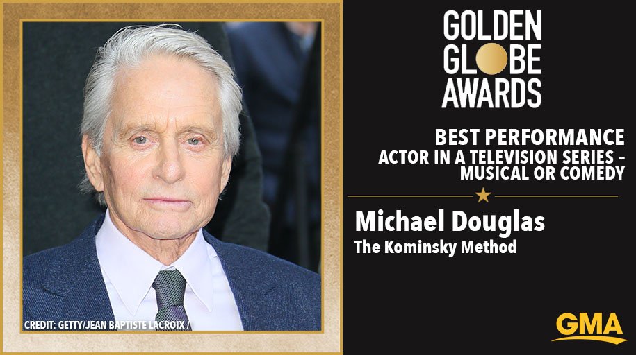 Michael Douglas wins Best Performance by an Actor in a Television Series, Musical or Comedy at the #GoldenGlobes for “The Kominsky Method” gma.abc/2QnkPU4
