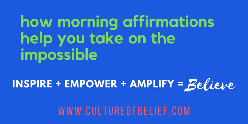 me1odystacy's tweet photo. A NEW #CultureofBelief blog post: How Morning Affirmations Help You Take on the Impossible #TMGenius #BLBS #JoyfulLeaders #LeadLAP https://t.co/ihmDbzPVmB https://t.co/J2K9OcBBkS