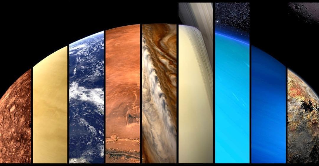 Blackmill_228's tweet photo. the worlds of our solar system 
#solar #system #planet #beautiful #astronomy #Cosmos https://t.co/Ge6kD9J8HM