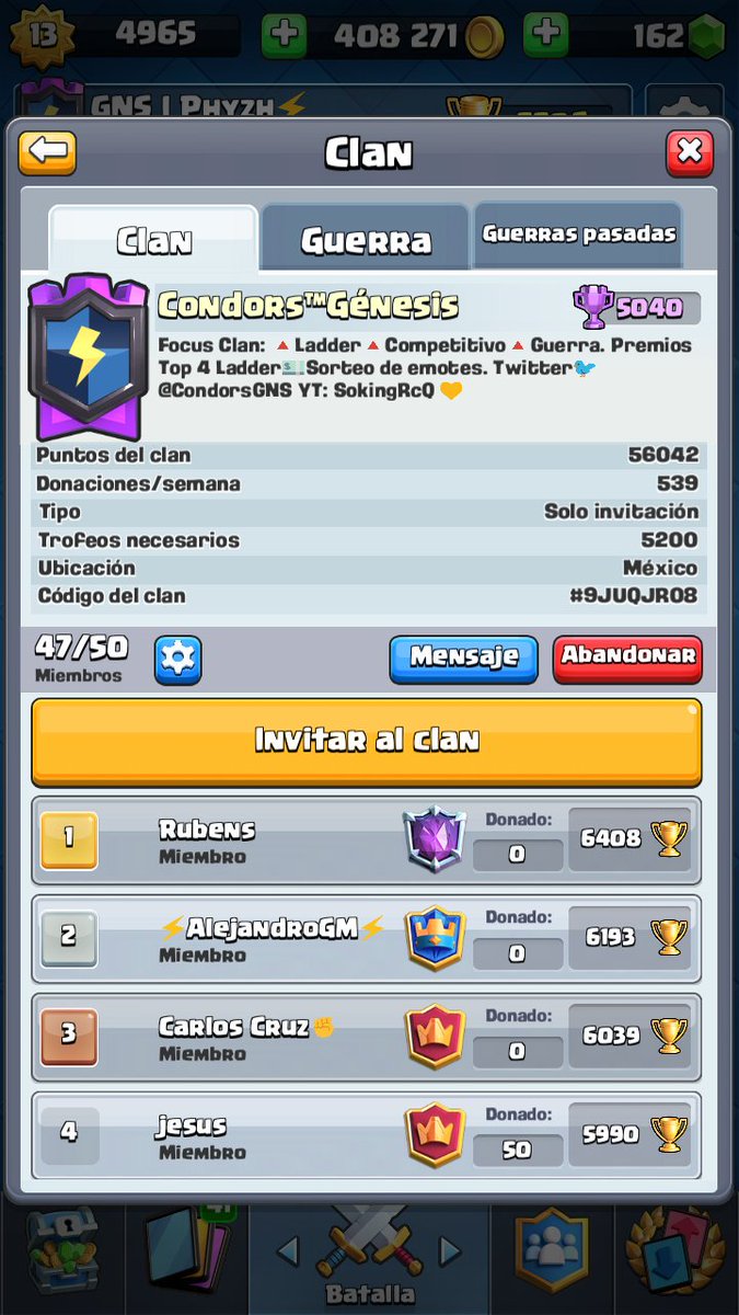 InFinityMex_Cr's tweet photo. Último día de temporada espero que muchos estén logrando superar su récord y sino... Únete a nuestro clan y podrás con la fuerza Condors 🦅♥️
¡Si tienes +5500 únete para el cierre de temporada OP!🔝🇲🇽
#FlyHighCondors https://t.co/TkzXrUZKpj